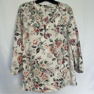 Dalia White Floral Print‎ Blouse